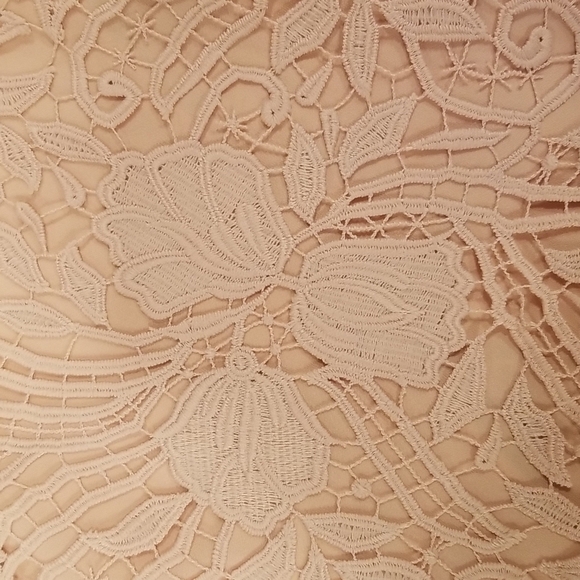 💕REISS💕 Mena One-Shoulder Crochet Lace Dress ~ Nude US 6 NWT - Picture 9 of 13